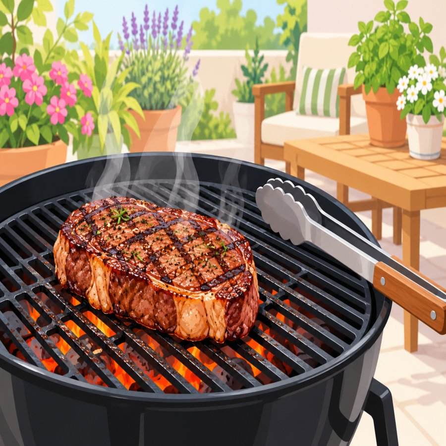 Backyard grilling scene highlighting gas vs charcoal grill mistakes and proper heat zones